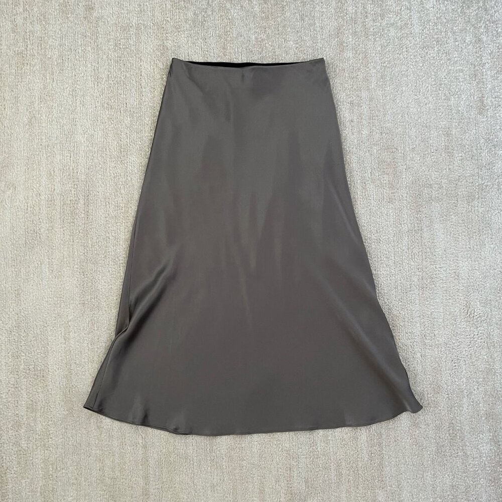 Quince Washable Silk Pull On Midi Skirt XS